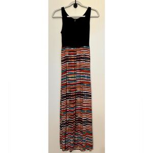 Daisy Fuentes Sleeveless Multicolor Stretch Maxi Dress, sz XS